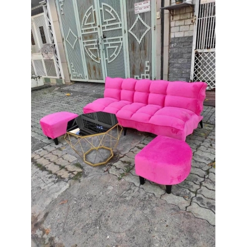 sofa cánh bướm màu hồng đậm 
